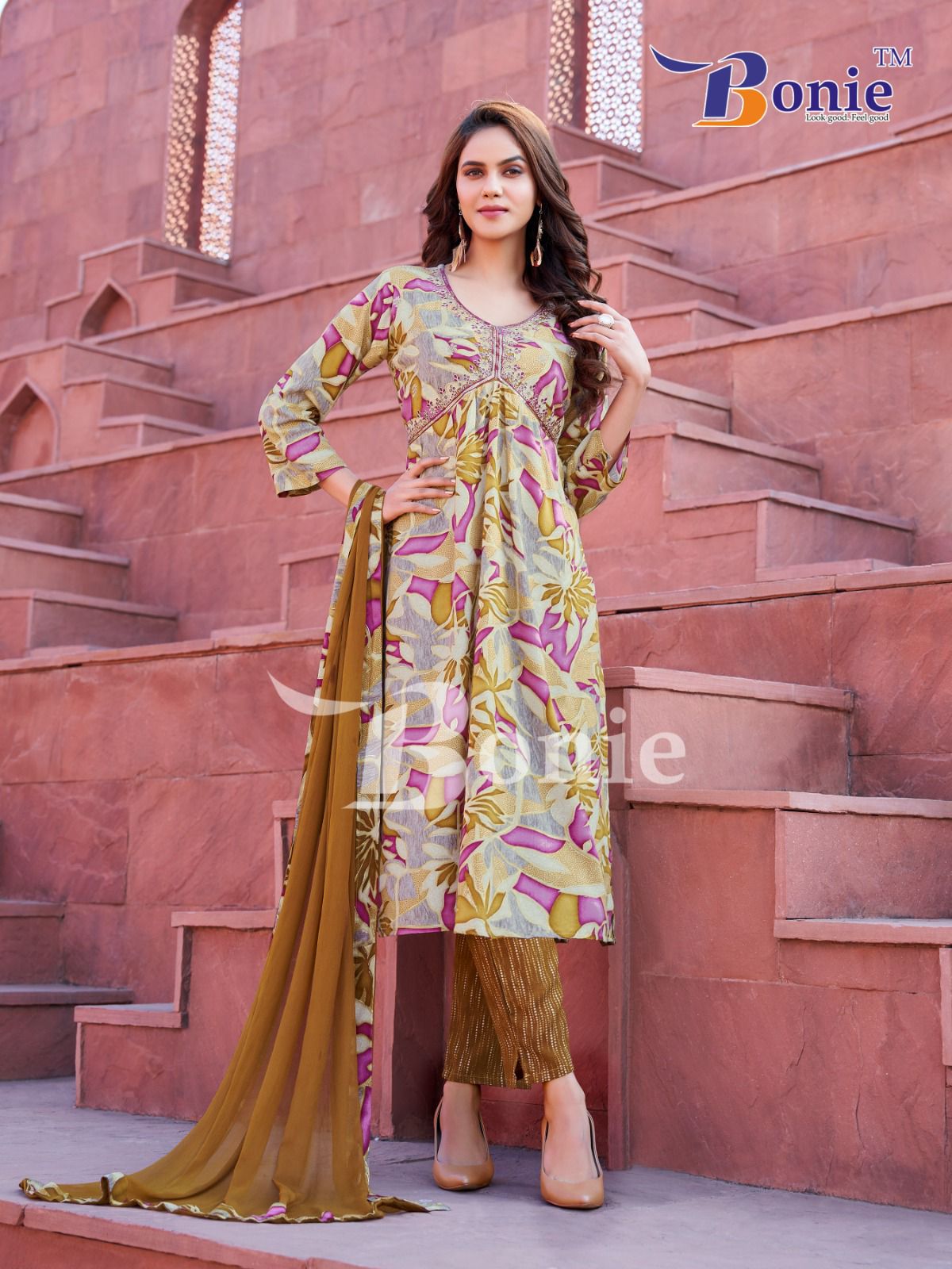 Gulzar Vol 3 By Bonie Rayon Printed Alia Cut Kurti With Bottom With Dupatta Wholesale Price In Surat
